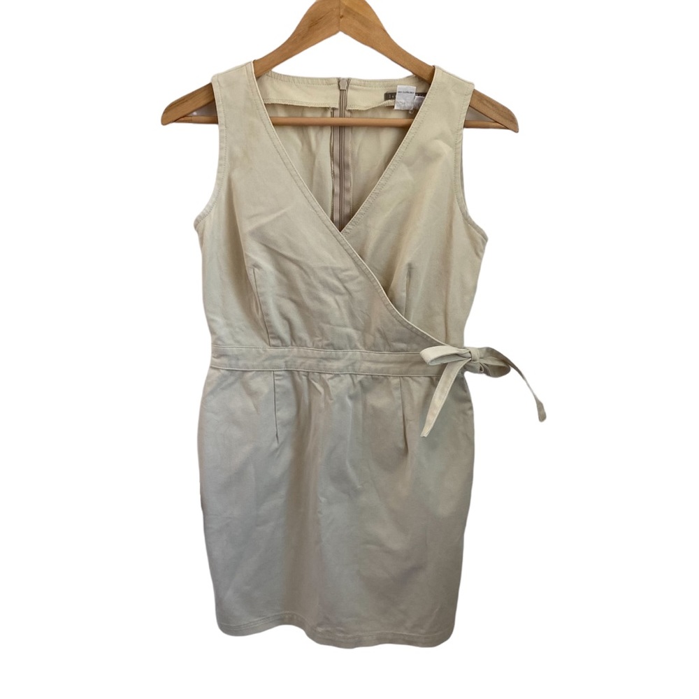 Isabella Bird Anthropologie Cream/ Beige Dress with Side Tie and V-neck